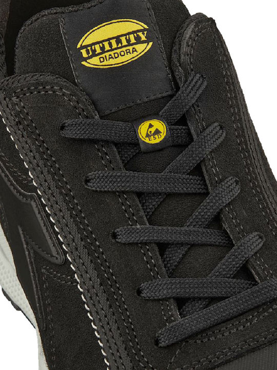 Utility Diadora Pro Glove A Box Safety Shoe Black S3S with Certification Oil Resistance (FO) High Temperature Resistance Sole (HRO) Slip Resistance (SR)
