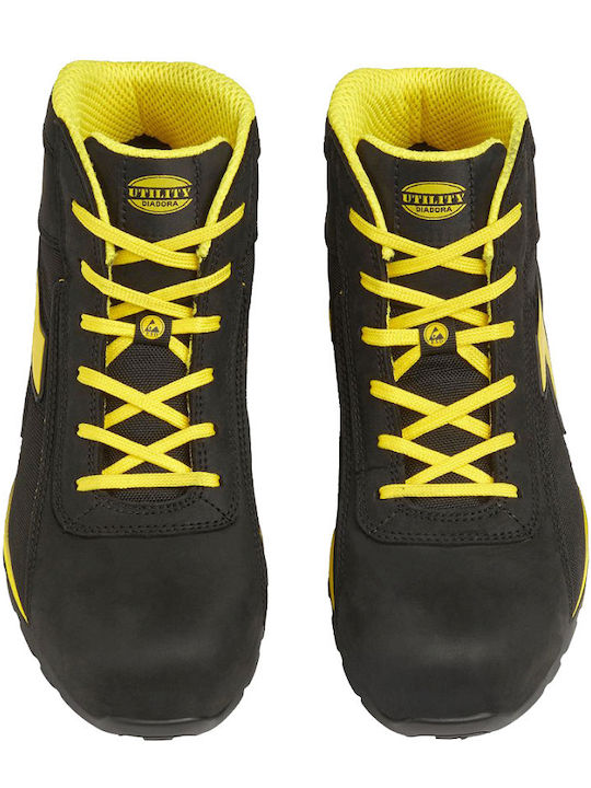 Utility Diadora Glove Safety Boots Black S3S with ESD FO HRO SR Certification