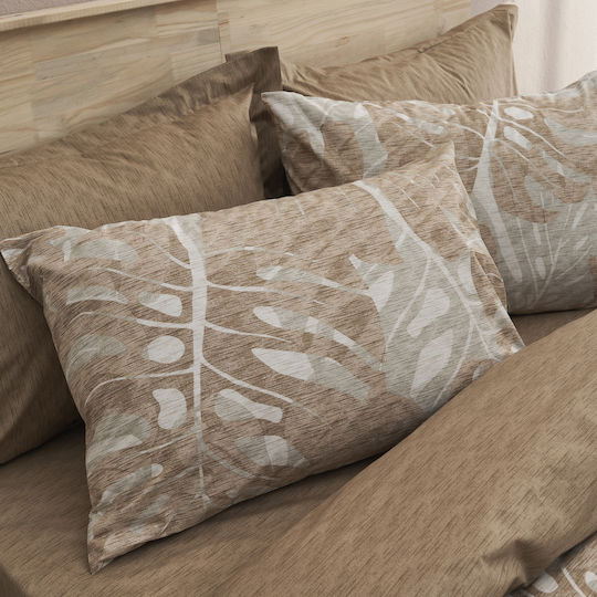 Charalambidis Textiles Όαση Σετ Σεντόνια Υπέρδιπλα 220x260εκ. Μπεζ (4τμχ)