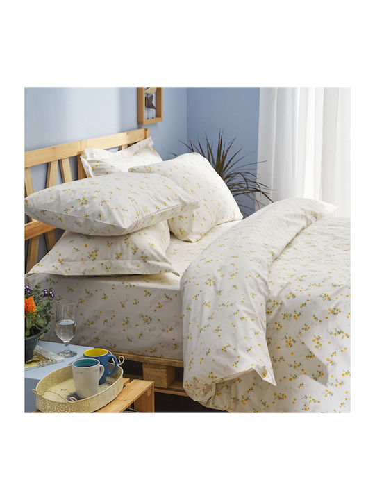 Charalambidis Textiles Ρετρό Σετ Σεντόνια Υπέρδιπλα 220x260εκ. Μπεζ (4τμχ)