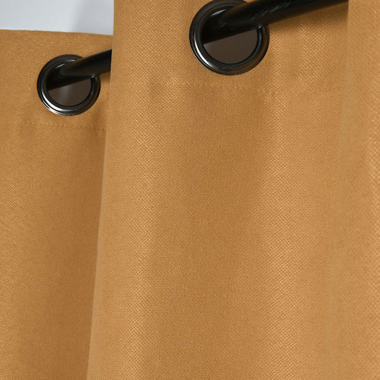 Κουρτίνα με Τρουκς Milton Mustard 135x240εκ.