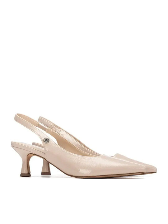 Heels With Medium Heel Animal Print Beige
