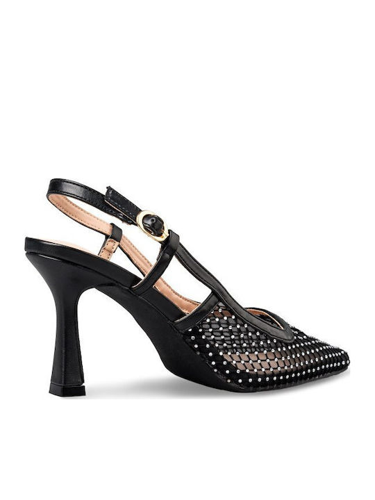 Spitze Zehe Pumps mit Stiletto Absatzdicke Schwarz