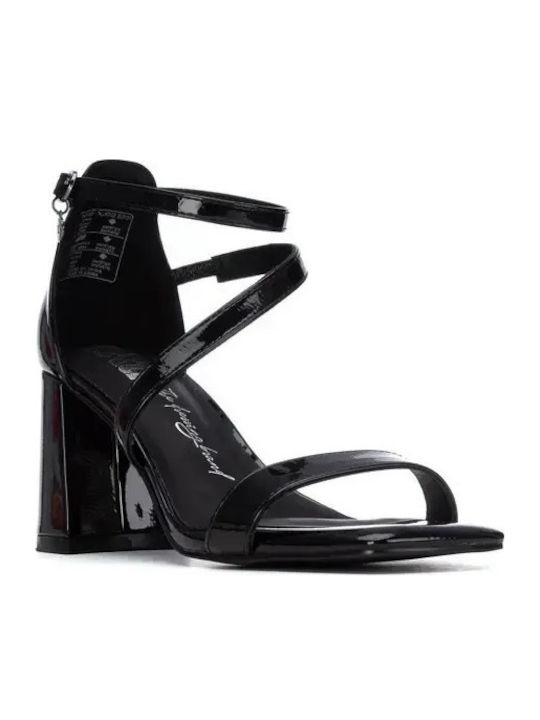 Damen Sandalen aus Schwarz Lackleder