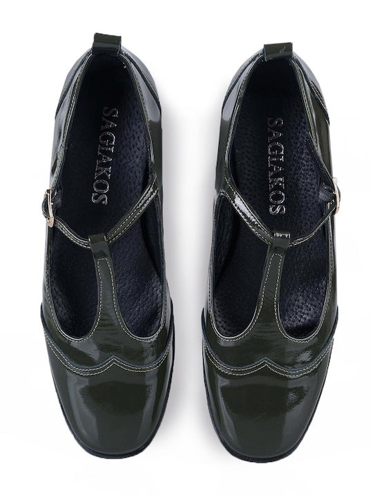Women's Ballerina Shoes In Green Colour
