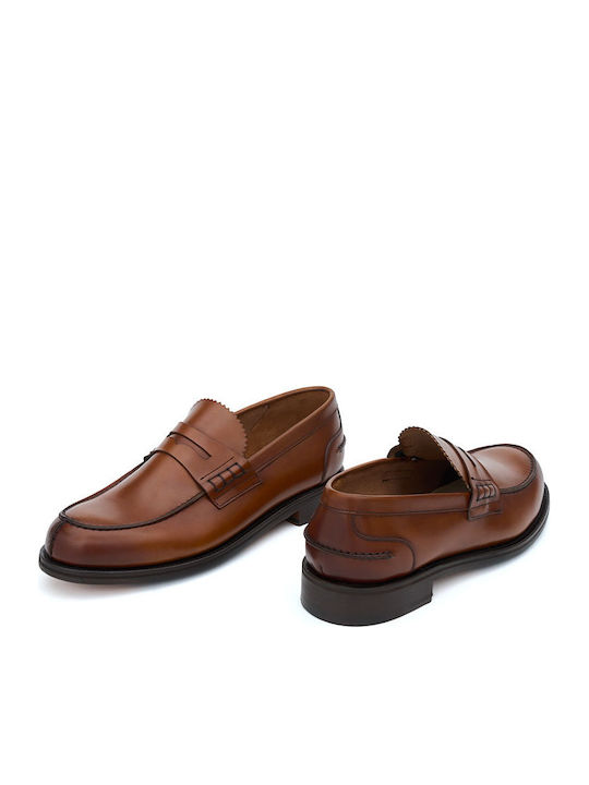 Leather Women's Loafers in Tabac Brown Colour