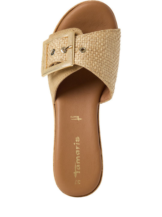Mules With High Heel In Beige Colour