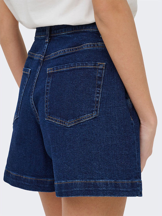 Women's High Waist Denim Shorts Blue