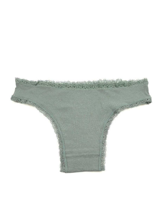 Cotton Women's Brazil with Lace Petrol Blue