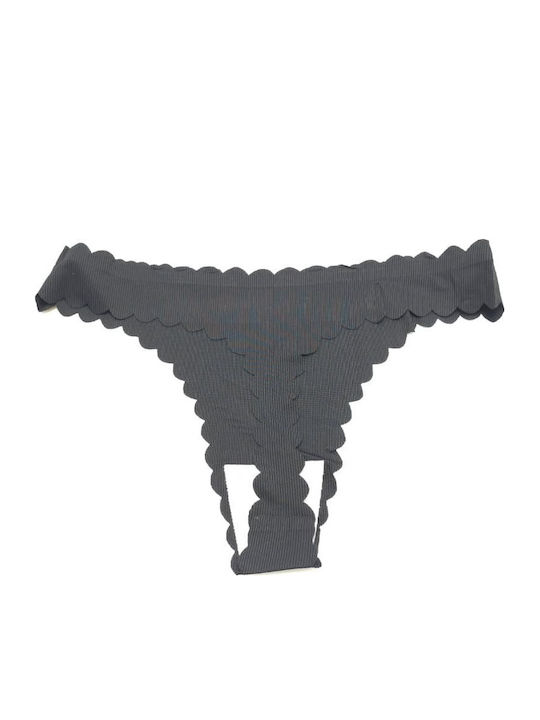 Damen String Nahtlos Schwarz