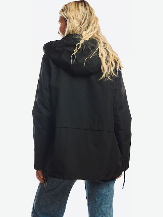 Short Women's Double Sided Jacket for Winter Black