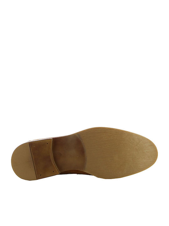 Leather Men's Moccasins In Tabac Brown Colour