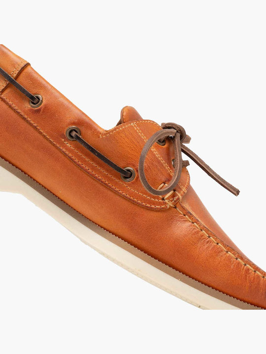 Deri Herren Bootsschuhe in Orangen Farbe