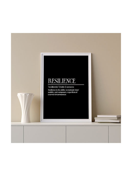 Quote Poster Resilence Seneca Pq164 30cm X 40cm Λευκή Ξύλινη Κορνίζα