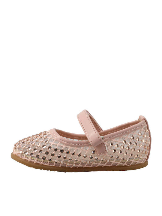 Kids Anatomic Ballerinas With Hoop & Loop Closure Pink