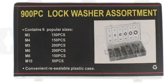 Ροδέλες Αλουμινίου 900τμχ 900pcs Lock Washer Assortment