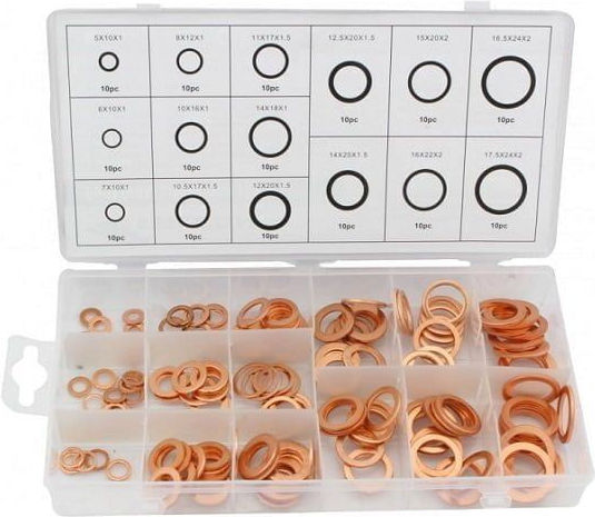 Set Șaibe De Cupru 150 Bucăți Copper Washer Assortment
