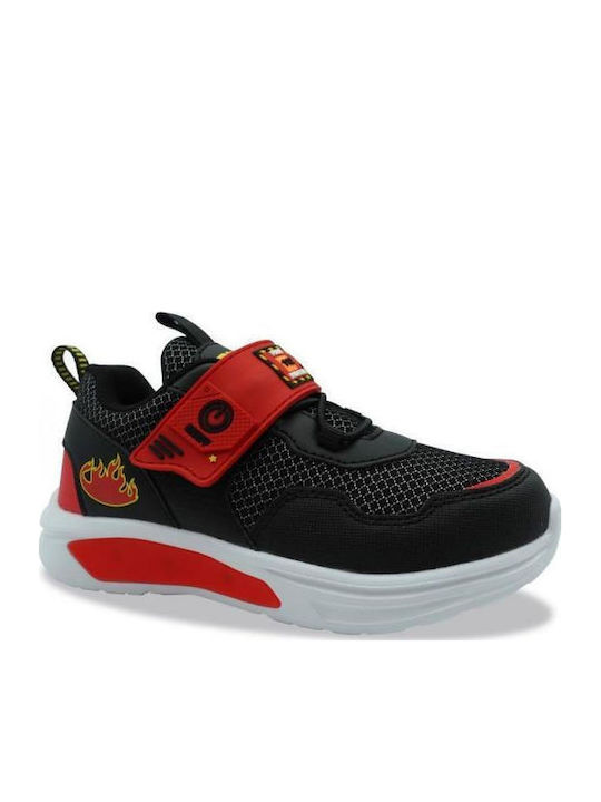 Παιδικά Sneakers με Σκρατς & Φωτάκια Μαύρα