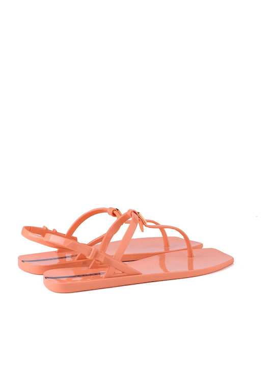 Damen Flache Sandalen Orange