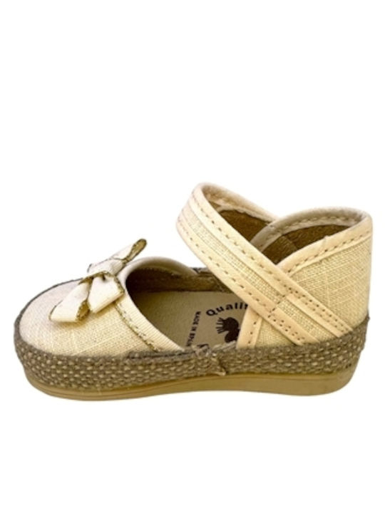 Kinder Espadrilles Mit Bügel- und Schleifenverschluss Beigen