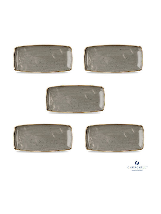 Churchill 1795 Piatelă De Servire Rectangulară Din Porțelan Gri 29.5x15cm 5 Bucăți Churchill 1795 Piatelă De Servire Rectangulară Din Porțelan Gri 29.5x15cm 5 Bucăți