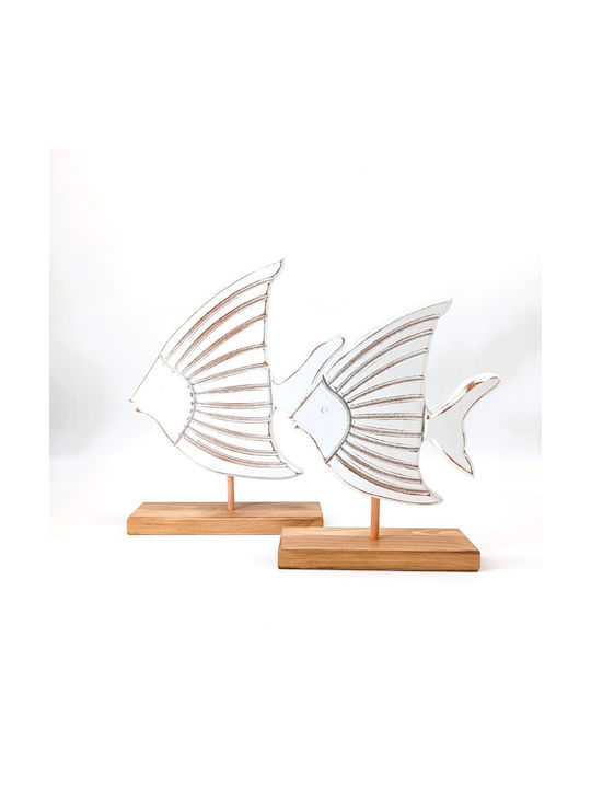 Korres Craft Decorative Fish Made of Wood 28.5x5.5x5.5cm