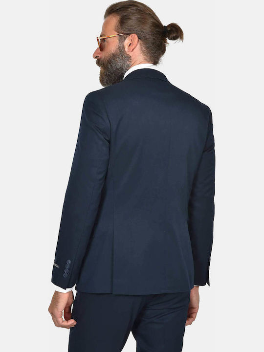 Winter Men's Suit with Slim Fit Navy Blue