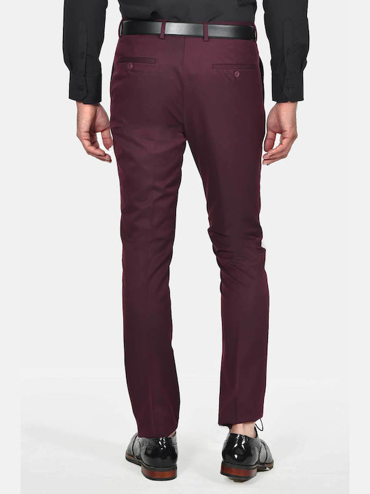 Winter Men's Suit with Slim Fit Burgundy