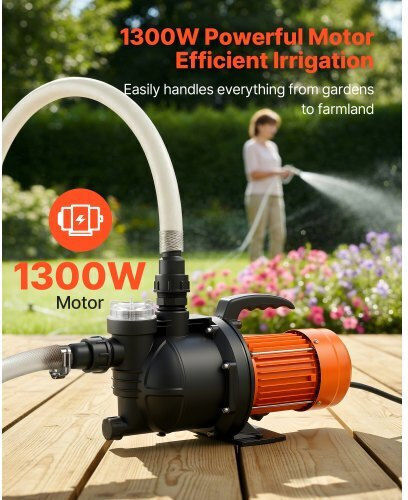 Vevor Electric Surface Pump With Automatic Suction 1300W Single-Phase