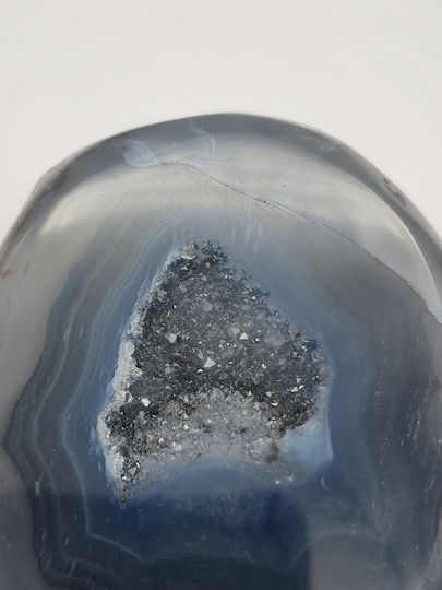 Blue Agate Geode 159g Natural Crystal Decoration