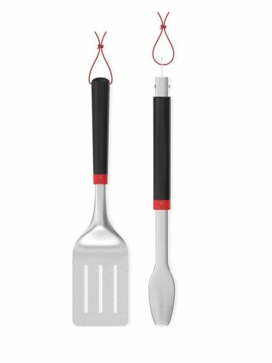 Grillwerkzeug-Set 2 Stück – Edelstahl-Spatel & Zange mit Verriegelung Weber