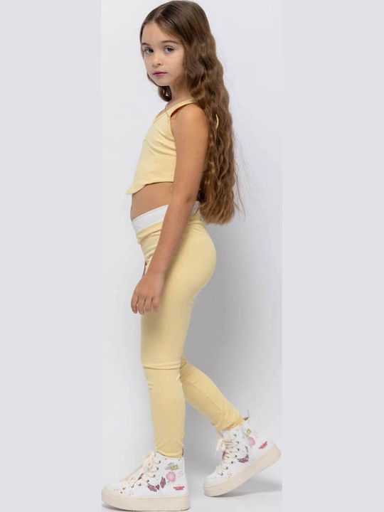 Παιδικό Crop Top Αμάνικο Κίτρινο