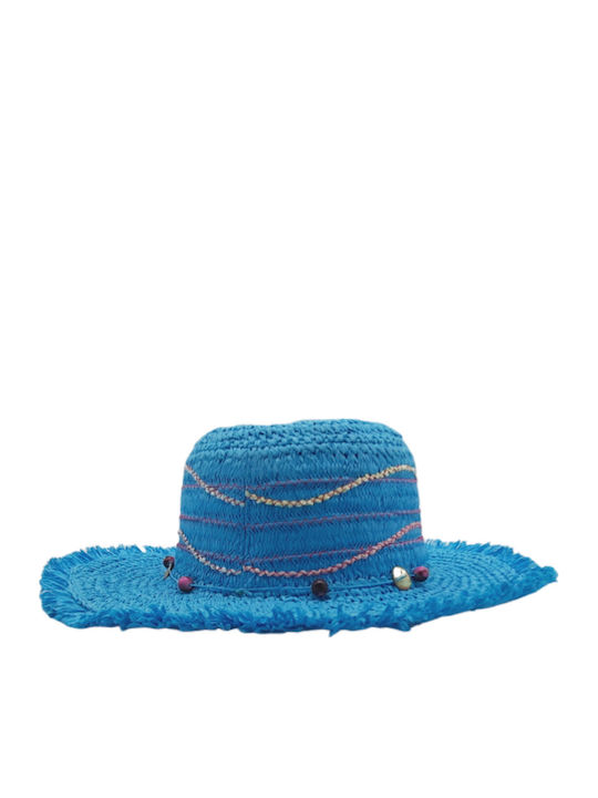 Brims and Trims Women's Wicker Hat Light Blue