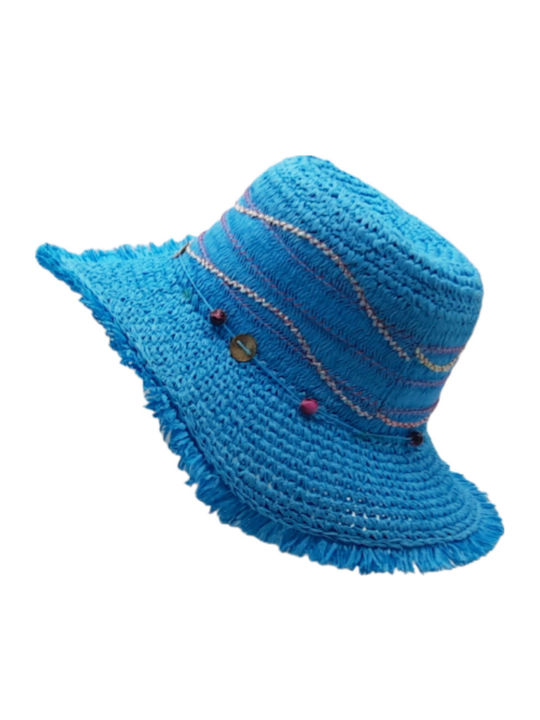 Brims and Trims Women's Wicker Hat Light Blue