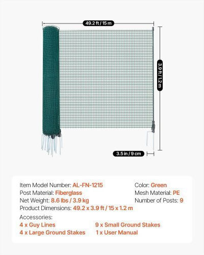 Vevor Drahtzaun Grünes 1,2x15m