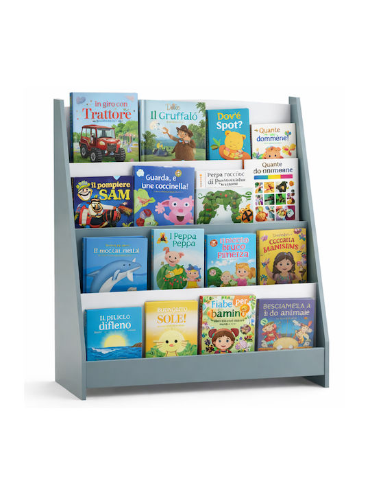Wooden Floor Bookcase Gray 80x30x88cm