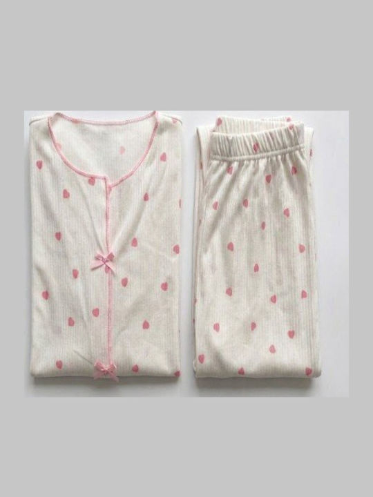 Soccus Set Pijamale Dama Bumbac Iarnă Alb