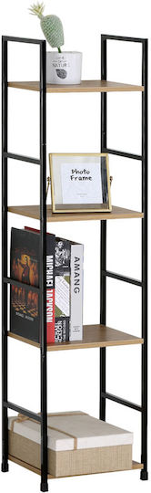 Bookcase 30x24x112cm Black Velvet-Black Metal Bookcase 30x24x112cm Black Velvet-Black Metal