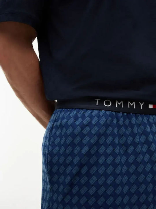 Tommy Hilfiger Καλοκαιρινή Ανδρική Πιτζάμα Βαμβακερή Des Sky-brk Flg Aop