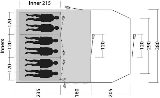 Outwell Camping Tent Tunnel 4 Seasons 71x37cm