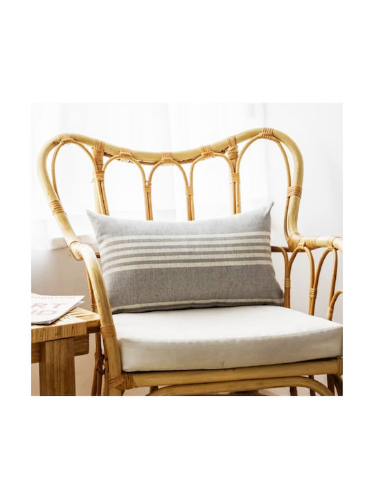 Sofa Cushion Covers Striped Blue Gray 45x45 cm 50x30 cm 2 Pieces