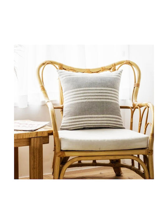 Sofa Cushion Covers Striped Blue Gray 45x45 cm 50x30 cm 2 Pieces