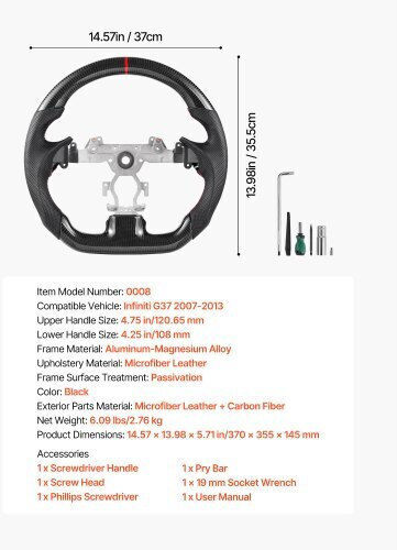 Vevor Volan Auto Negru