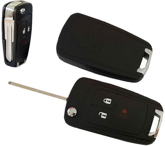 Foldable Car Key Shell with Blade with 3 Buttons for Chevrolet Blade HU100