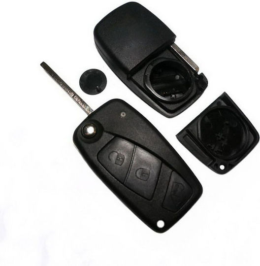 Silca Foldable Car Key Shell with Blade with 3 Buttons for Fiat Empty
