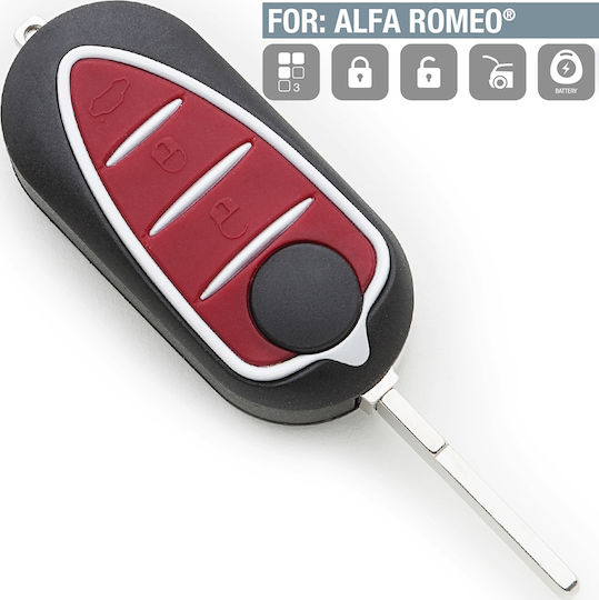 Silca Carcasă cheie auto cu lamă Pliabil cu 3 butoane pentru Alfa Romeo Gol