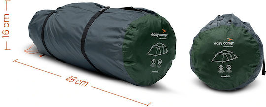 Easy Camp Σκηνή Camping Τούνελ Πράσινη 4 Εποχών για 3 Άτομα 385x180εκ.