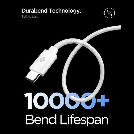 Spigen Φορτιστής με Θύρα USB-C και Καλώδιο USB-C - USB-C 45W Power Delivery Λευκός (Essential EE451EU)