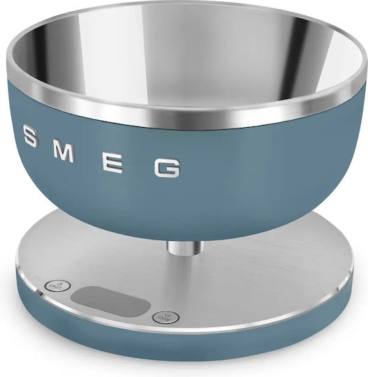 Smeg Digital Kitchen Scale with Bucket up to 5kg Blue