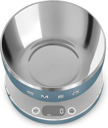Smeg Digital Kitchen Scale with Bucket up to 5kg Blue